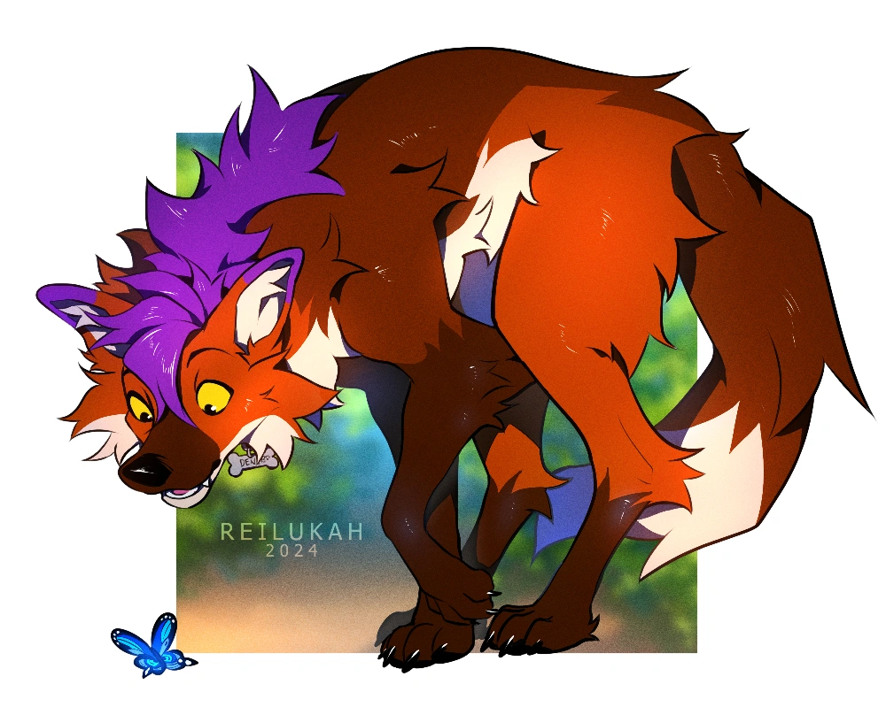 manga-style + shaded full-body feral commission